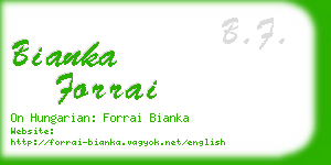 bianka forrai business card